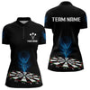 Maxcorners Men’s Darts Shirt, Colorful Dartboard With Navy Thunder Lightning Dart Arrow