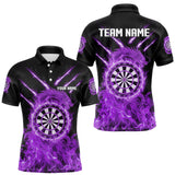 Maxcorners Custom Lightning Dragon Purple Flames Dartboard Dart Men Polo Jerseys Dart Team Shirt MT1810