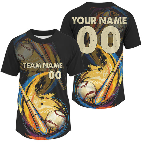 Maxcorners Custom Men's Baseball Jerseys Personalized Colorful Baseball, Youth Baseball Shirt LM2608