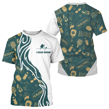 Maxcorners Pickleball Ball & Paddles Mens Pickleball League Jersey Custom Yellow Green Pickleball Team Shirts LM1904