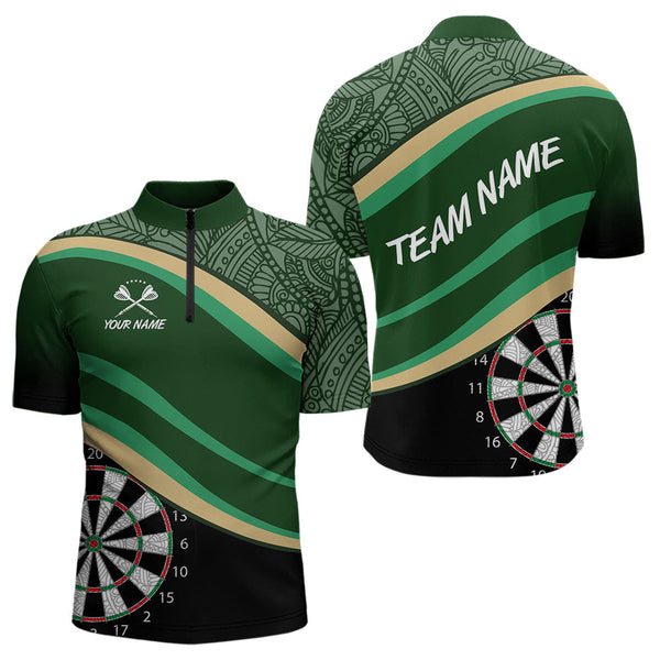 Maxcorners Leafy Whirl Dart Boards Darts Funny Shirt For Men - Custom Team & Player Name