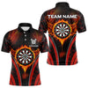 Maxcorners Persionalized Red Fire Flame Dart Boards Dart Shirts For Men, Custom Dart Jerseys LM263