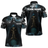 Maxcorners The Reaper & Dartboard Smoke Pattern Darts Team Shirt For Men – Customizable NameMT0306