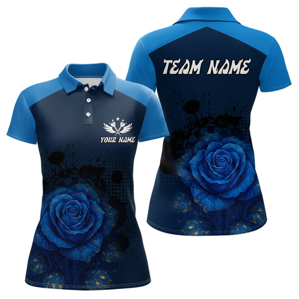Maxcorners Dripping Dartboard & Navy Roses Darts Shirt For Men - Customizable Name & Team MT1006