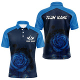 Maxcorners Dripping Dartboard & Navy Roses Darts Shirt For Men - Customizable Name & Team MT1006