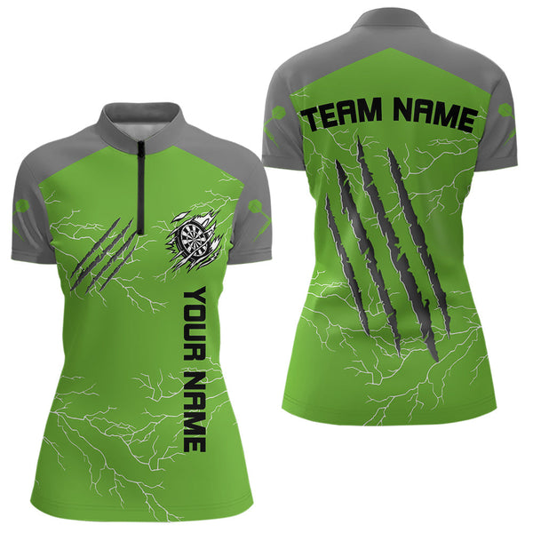 Maxcorners Grey Scratches & White Thunders Men's Darts Shirt - Custom Name For Dart Players MT1006