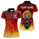 Maxcorners Spider Skull Flame Dartboard Custom Flame Dart Shirt For Men, Dart Jerseys