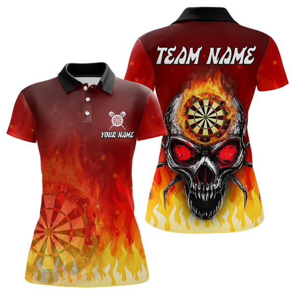Maxcorners Spider Skull Flame Dartboard Custom Flame Dart Shirt For Men, Dart Jerseys