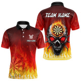 Maxcorners Spider Skull Flame Dartboard Custom Flame Dart Shirt For Men, Dart Jerseys