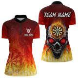Maxcorners Spider Skull Flame Dartboard Custom Flame Dart Shirt For Men, Dart Jerseys