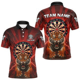 Maxcorners Horror Tiger Red Dartboard Custom Men's Darts Polo Shirt Dart Tournament Jerseys TU1011