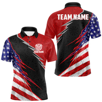 Personalized American Flag Darts Shirt For Men Custom Patriotic US Darts Team Jersey LM1203
