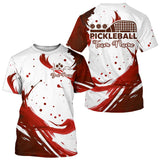 Maxcorners Red Men's Pickleball T-Shirt Personalized Grunge Pickleball For Fans, Pickleball Team MT0708