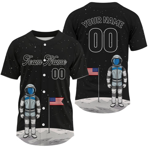 Maxcorners Custom Astronaut Baseball Shirt For Men Youth Astronaut Authentic Baseball Jersey LM1109