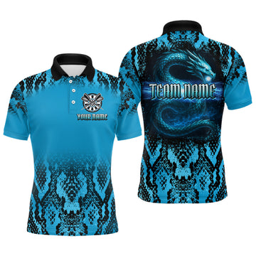 Maxcorners Lightning Navy Cobra & Snake-Skin Darts Shirt For Men - Custom Dart Player Jerse LM2206