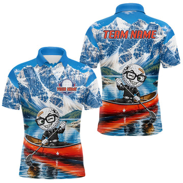 Maxcorners Golf Ball Canoe Golf Apparel Funny Golf Polos For Men Custom Golf Team Outfits, Upf Golf Shirts LM2405