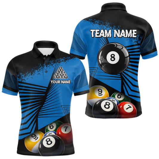 Maxcorners Custom 8 Ball Cue Billiards Polo & Quarter-Zip Jersey Men's Pool Billiard League Jersey LM0101
