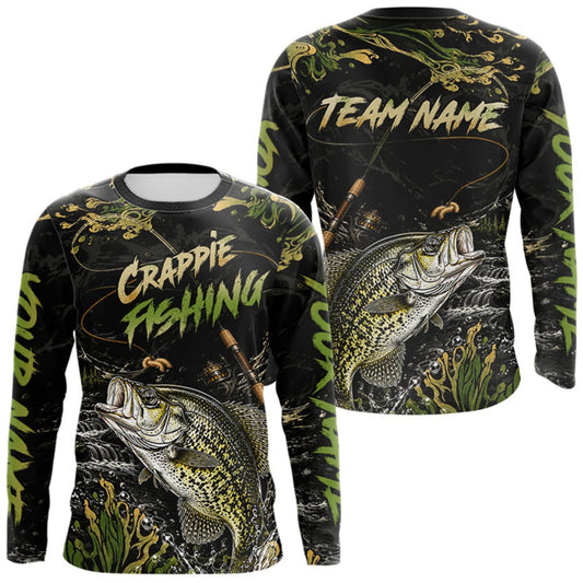 Maxcorners Personalized Crappie Performance Fishing Jerseys, Vintage Crappie Fish Tournament Fishing Shirts LM0609
