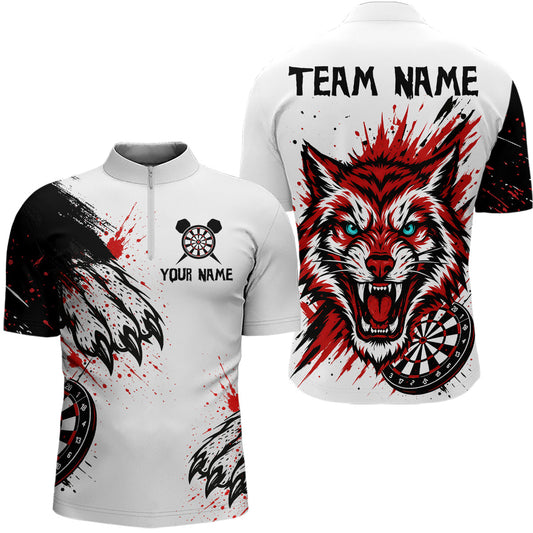 Maxcorners Colorful Splashed Tiger & Dartboard Men's Darts Shirt - Custom Name For Darts Jersey MT1006