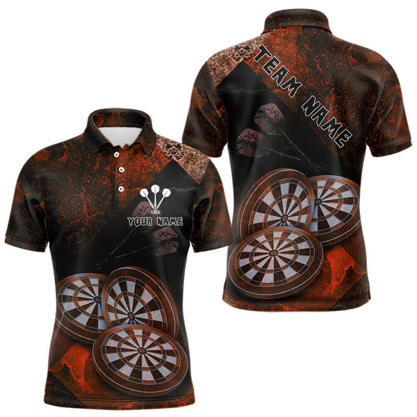 Maxxcorners Triple Dartboards Grunge Darts Shirt For Men Custom Name For Players | Opt2 - Red MT0307