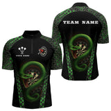Maxcorners Fierce Green Serpent Dartboard Men's Darts Team Shirt - Custom Name For Players LM2206