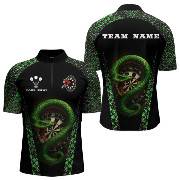 Maxcorners Fierce Green Serpent Dartboard Men's Darts Team Shirt - Custom Name For Players LM2206