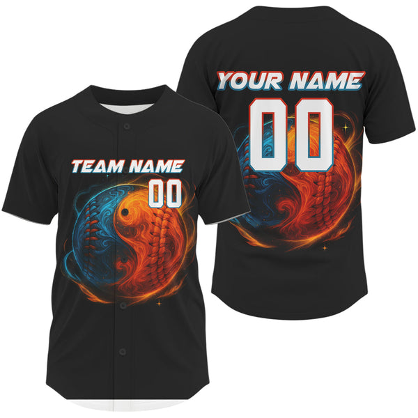 Maxcorners Custom Baseball Men Jersey Personalized Flaming 3D Baseball , Baseball Team Shirts LM2608