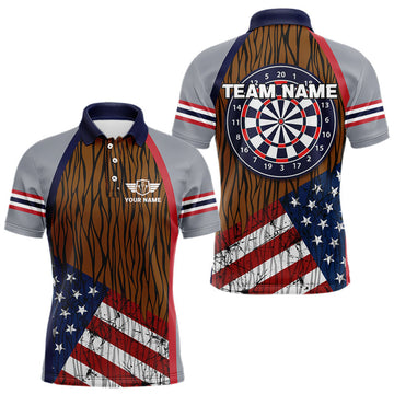 Maxcorners US Flag Dartboard Grunge Patriotic Darts Shirt For Men - Custom Dart Player Jersey LM2206