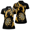 Maxcorners Gold Dartboard & Arrow Men's Darts Polo Shirt - Custom Name For Players LM1307