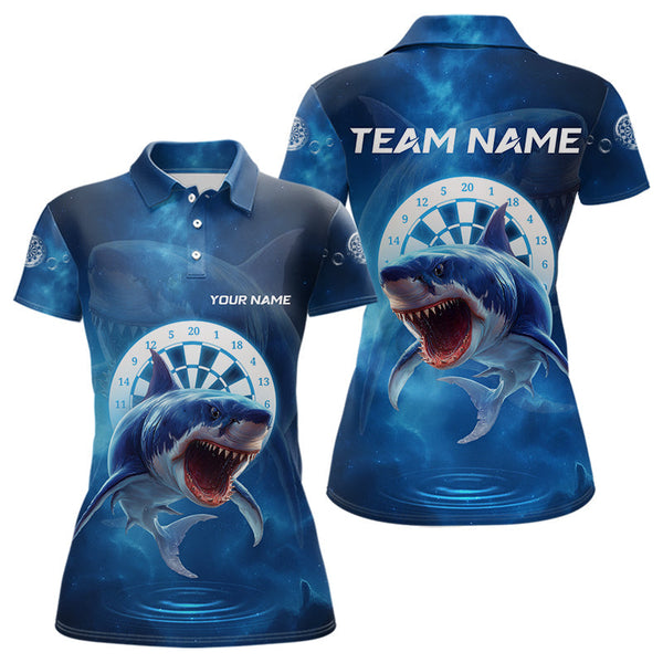 Maxcorners Personalized Fishing Shark & Dartboard Custom Dart Polo Shirts For Men, Dart Jerseys LM2007