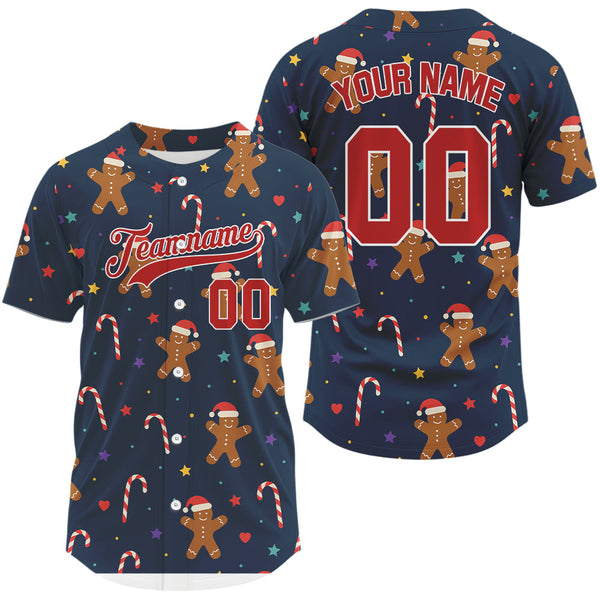 Maxcorners Personalized Christmas Baseball Jerseys Custom Holiday Baseball Jersey For Men & Youth LM2608