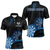 Maxcorners Three Blue-Dartboard 3D Tribal Darts Shirt For Men - Custom Name & Team Jersey LM3006