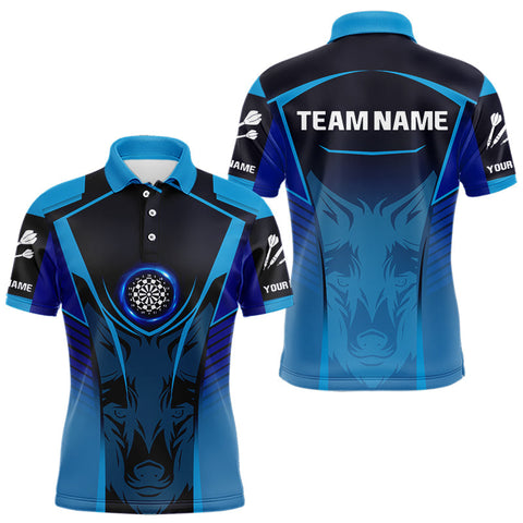 Maxcorners Azure Lightning Dartboard Darts Shirt For Men - Custom Team Name - Darts Jersey
