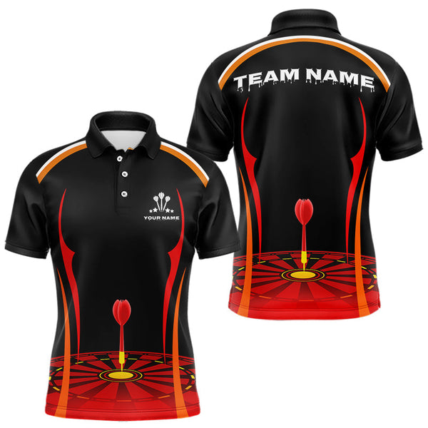 Maxcorners Red Dartboard & Dart Arrow Darts Shirt For Men - Custom Team Name - Darts Jersey