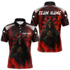Maxcorners Red Dartboard Flaming The Reaper Darts Shirt For Men - Customizable Name & Team LM0706