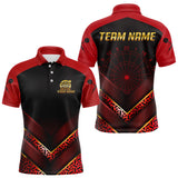 Maxcorners Black & Red Geometric Men's Dart Shirt - Custom Name Shirt For Dart Players MT1006