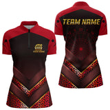 Maxcorners Black & Red Geometric Men's Dart Shirt - Custom Name Shirt For Dart Players MT1006