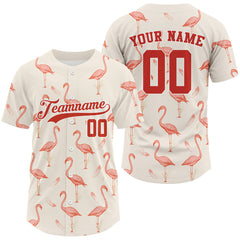 Maxcorners Custom Flamingo Funny Baseball Jersey For Men Personalized Baseball Gift For Youth LM0409