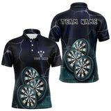 Maxxcorners Triple Dartboards Custom Grunge Darts Team Shirt For Men | Opt1 - Blue Turquoise MT0307