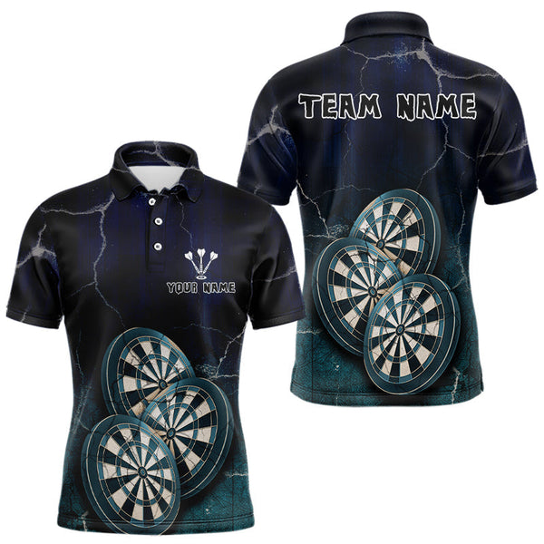 Maxxcorners Triple Dartboards Custom Grunge Darts Team Shirt For Men | Opt1 - Blue Turquoise MT0307