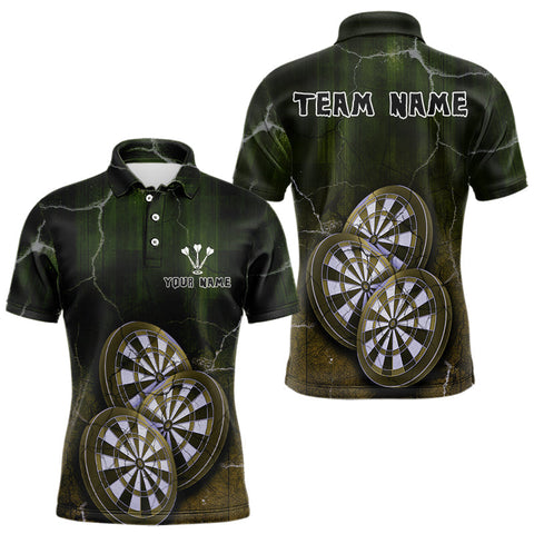 Maxxcorners Triple Dartboards Custom Grunge Darts Team Shirt For Men | Opt2 - Yellow Green MT0307