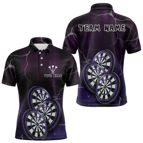 Maxxcorners Triple Dartboards Custom Grunge Darts Team Shirt For Men | Opt3 - Blue Purple MT0307