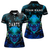 Maxcorners Flame Skull Dartboard Men's Darts Polo Shirt - Custom Name For Players 1 LM1307