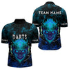 Maxcorners Flame Skull Dartboard Men's Darts Polo Shirt - Custom Name For Players 1 LM1307