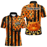 Maxcorners Pumpkin & Dartboard Custom Funny Halloween Dart Polo Shirts For Men, Dart Team Jerseys 1 LM2707