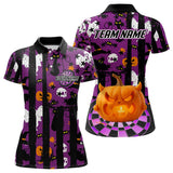 Maxcorners Pumpkin & Dartboard Custom Funny Halloween Dart Polo Shirts For Men, Dart Team Jerseys LM2707