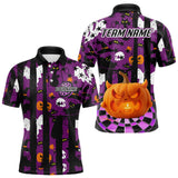 Maxcorners Pumpkin & Dartboard Custom Funny Halloween Dart Polo Shirts For Men, Dart Team Jerseys LM2707