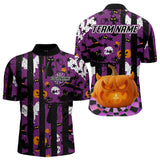 Maxcorners Pumpkin & Dartboard Custom Funny Halloween Dart Polo Shirts For Men, Dart Team Jerseys LM2707