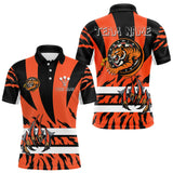 Maxcorners Fierce Tiger & Claws Dartboard Men's Orange Darts Shirt - Custom Name For Players MT1706