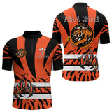 Maxcorners Fierce Tiger & Claws Dartboard Men's Orange Darts Shirt - Custom Name For Players MT1706